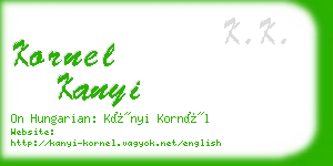 kornel kanyi business card